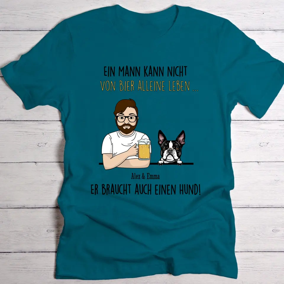 Bier mit dem Hund - Individuelles T-Shirt