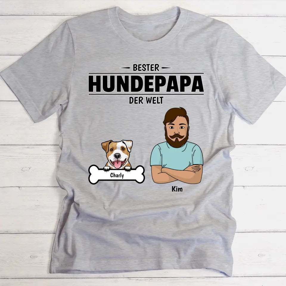 Bester Hundepapa der Welt - Individuelles T-Shirt