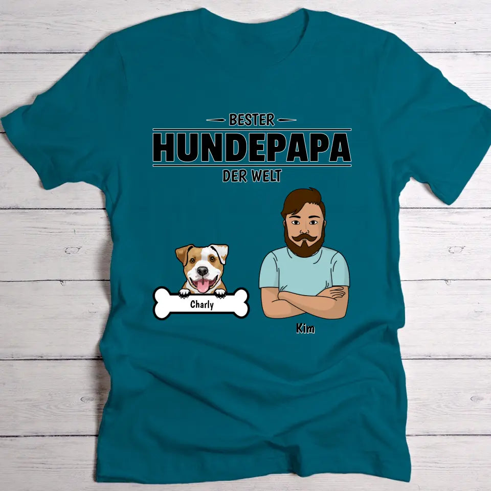 Bester Hundepapa der Welt - Individuelles T-Shirt