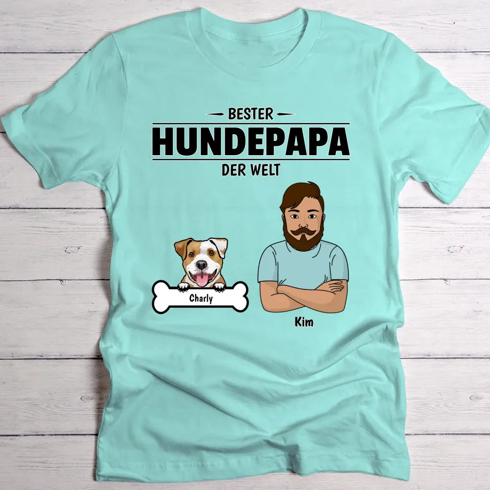 Bester Hundepapa der Welt - Individuelles T-Shirt