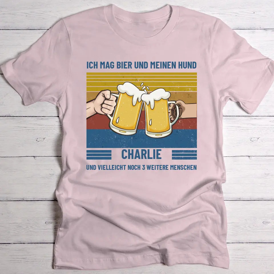 Ich mag Bier und Hund - Individuelles T-Shirt