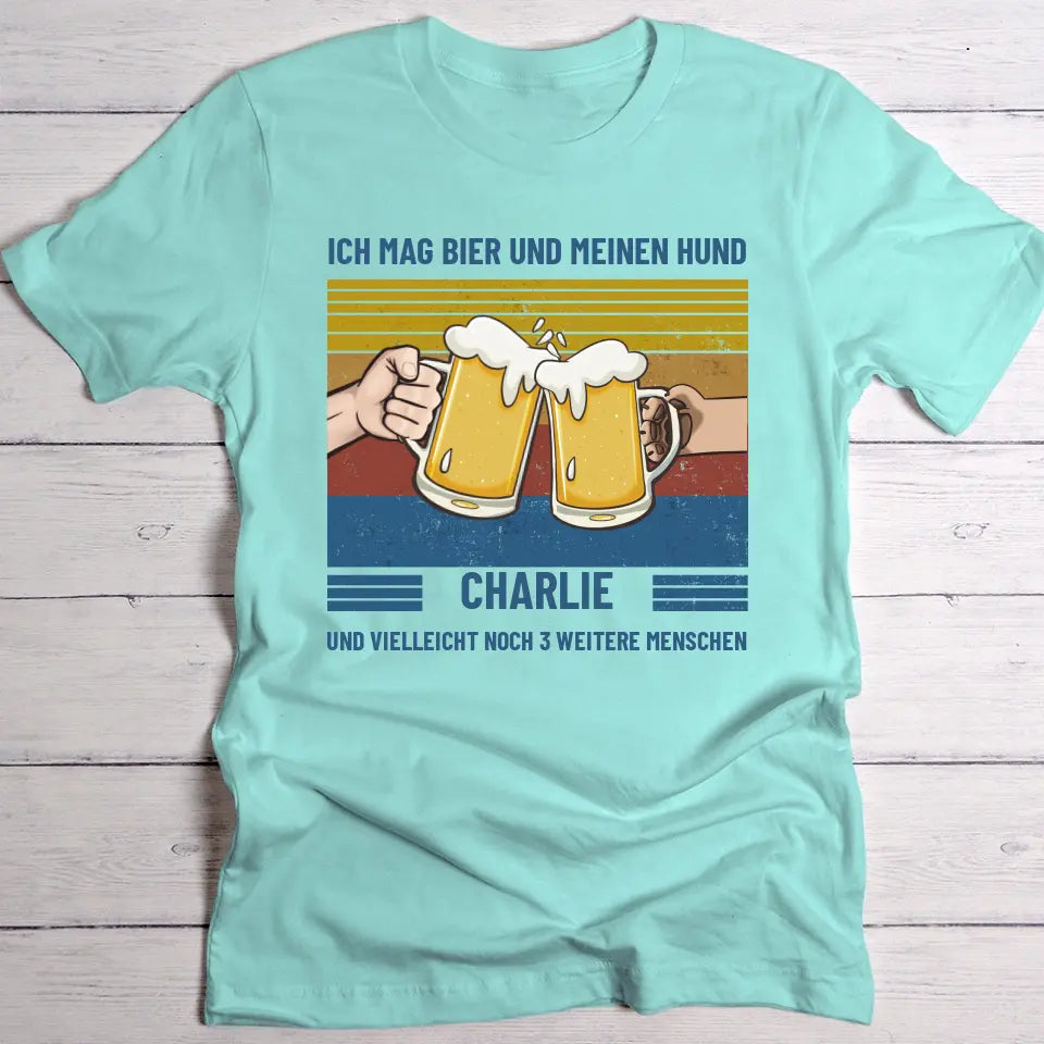Ich mag Bier und Hund - Individuelles T-Shirt