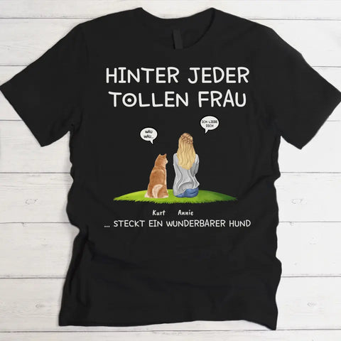 Hinter jeder Frau - Individuelles T-Shirt - Featured Image