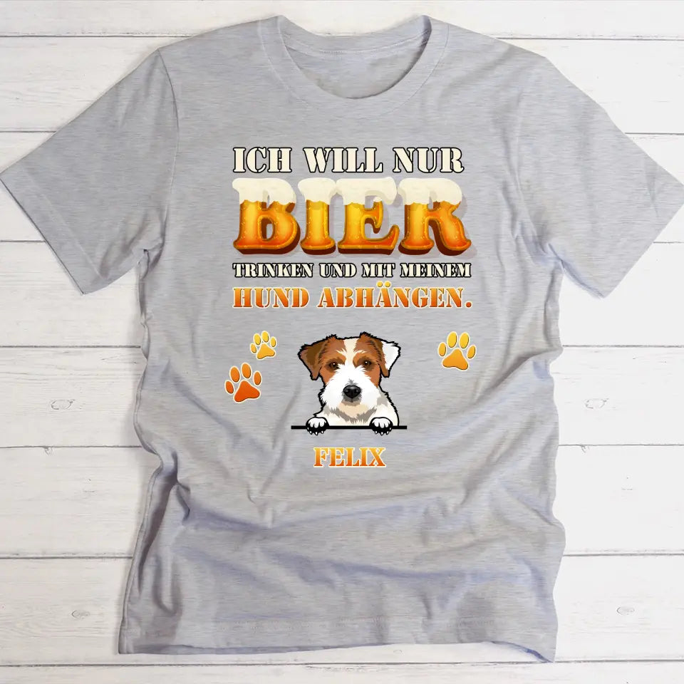 Mit Bier & Haustier - Individuelles T-Shirt