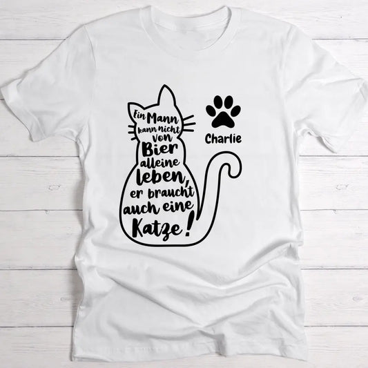 Silhouette Bier & Miau - Individuelles T-Shirt