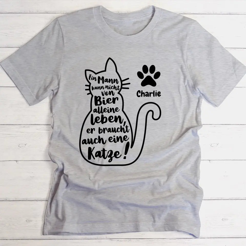 Silhouette Bier & Miau - Individuelles T-Shirt