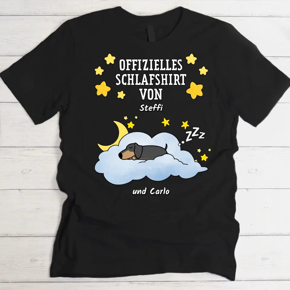 Schlafshirt mit schläfrigem Haustier - Individuelles T-Shirt