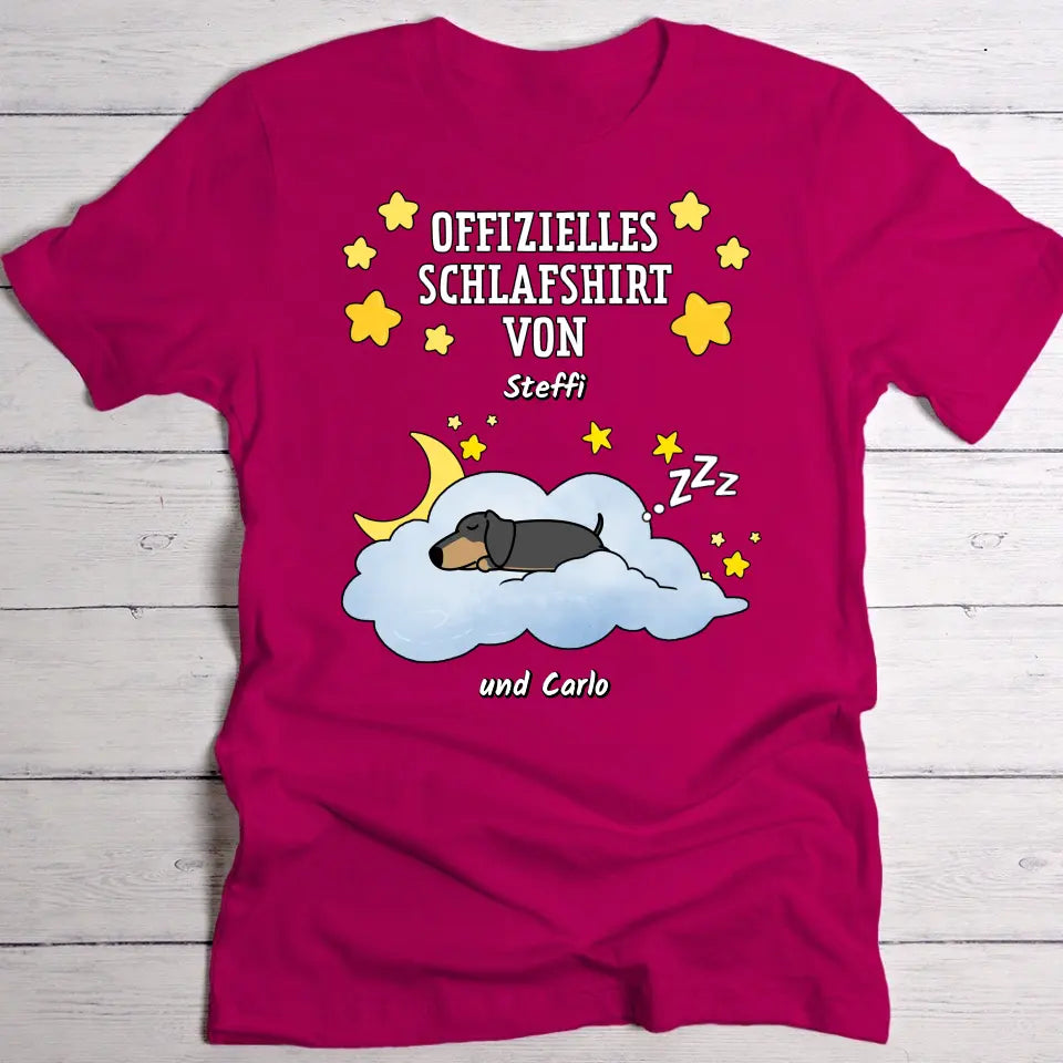 Schlafshirt mit schläfrigem Haustier - Individuelles T-Shirt