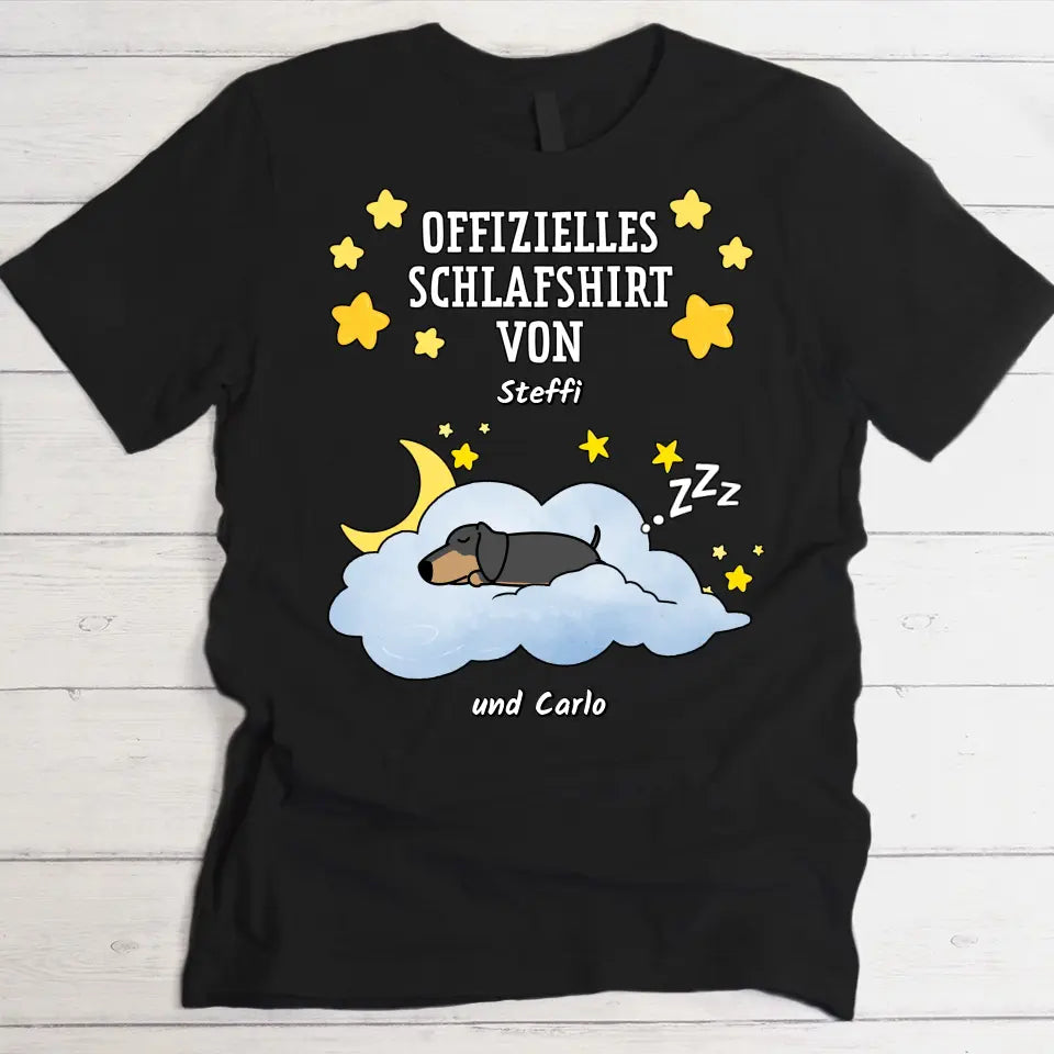 Schlafshirt mit schläfrigem Haustier - Individuelles T-Shirt