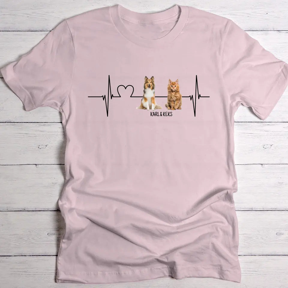 Herzschlag Haustiere - Individuelles T-Shirt