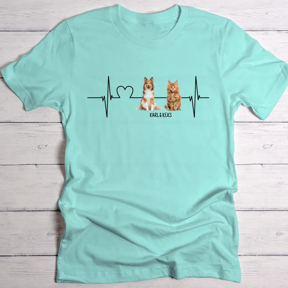 Herzschlag Haustiere - Individuelles T-Shirt