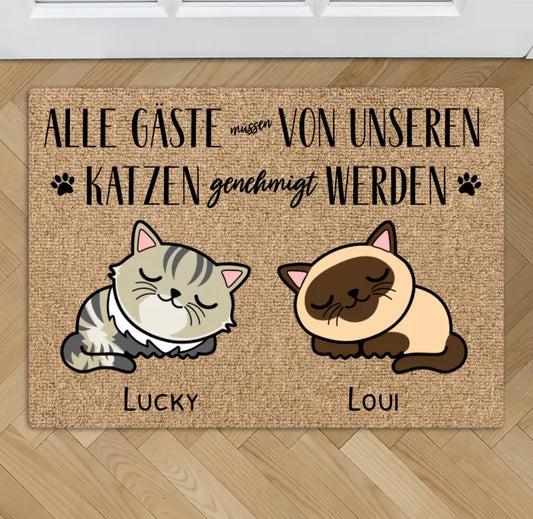 Faule Katze - Individuelle Katzen Fußmatte