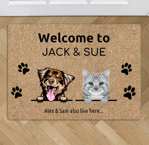 Welcome to - Custom pet doormat - Featured Image