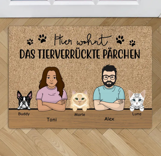 Das tierverrückte Pärchen - Individuelle Fußmatte