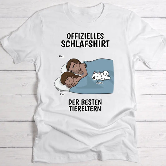 Schlafshirt beste Tiereltern - Individuelles T-Shirt