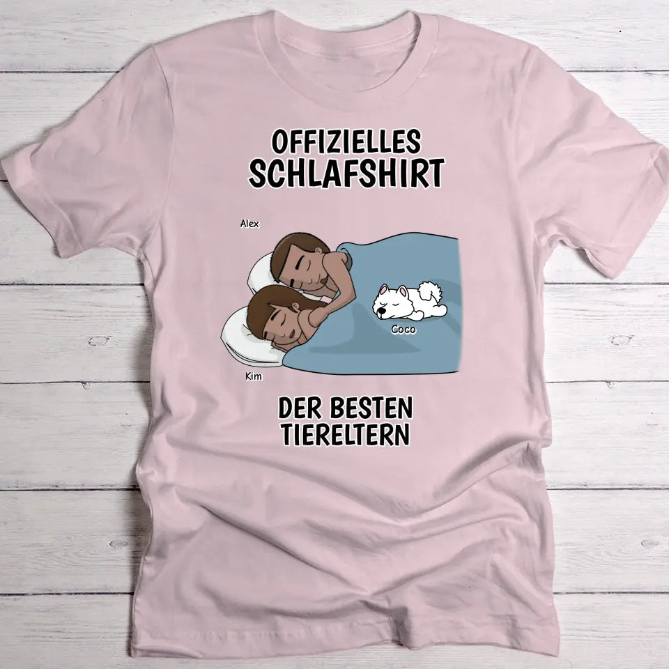 Schlafshirt beste Tiereltern - Individuelles T-Shirt
