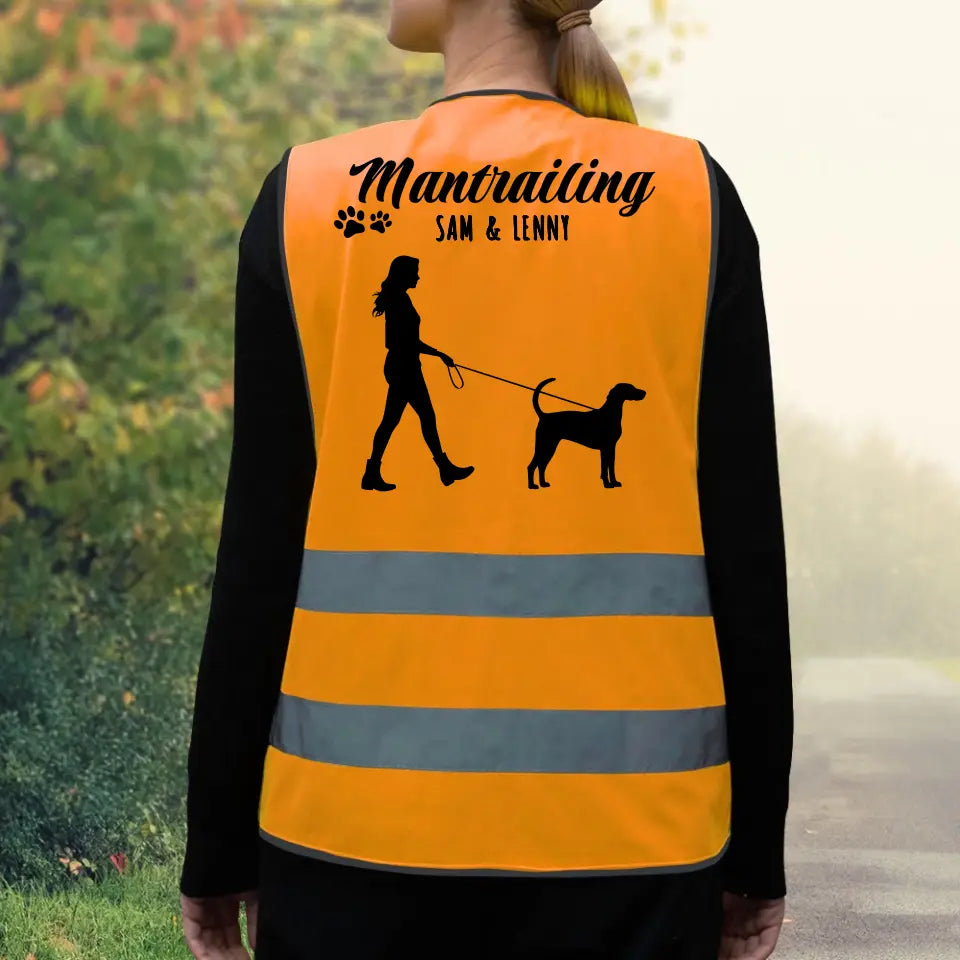 Personalisierte Warnweste - Mantrailing mit Hund