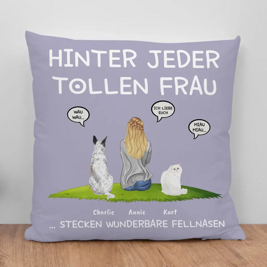 Hinter jeder Frau - Individuelles Kissen