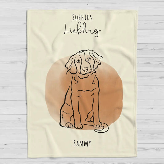 Line Art mit Hunden - Individuelle Hundedecke