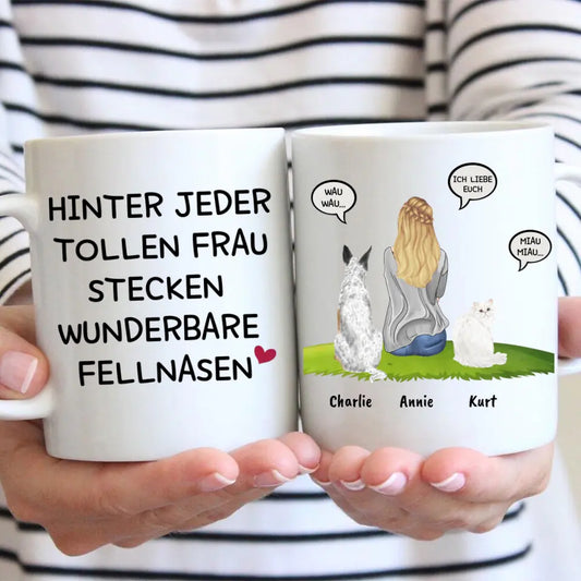 Hinter jeder Frau - Individuelle Tasse