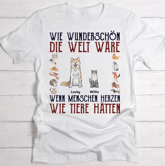 Herzen wie Hunde - Individuelles T-Shirt