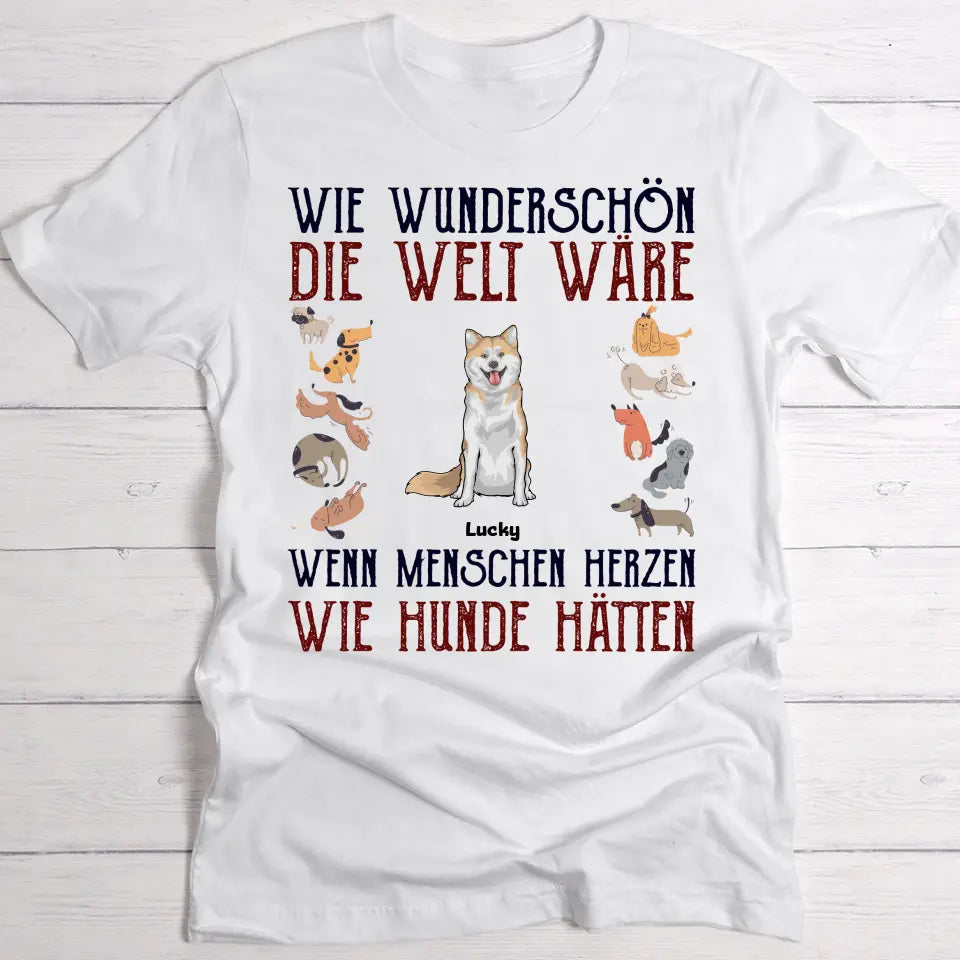 Herzen wie Hunde - Individuelles T-Shirt