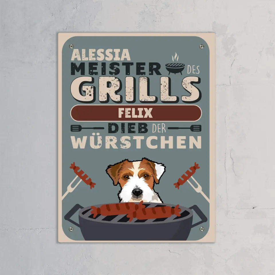 Grillmeister & Würstchendieb - Individuelles Gartenschild