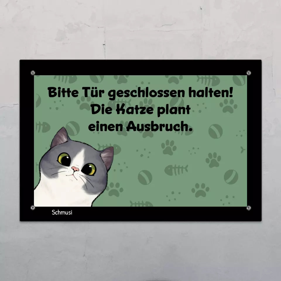 Katzen planen einen Ausbruch - Individuelles Türschild