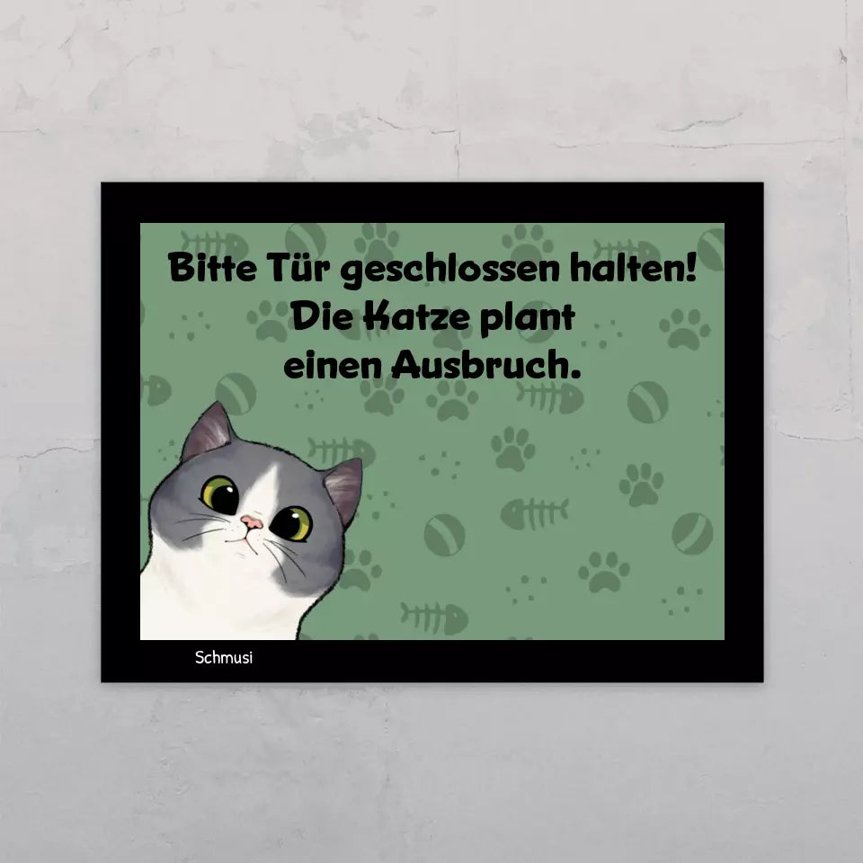 Katzen planen einen Ausbruch - Individuelles Türschild