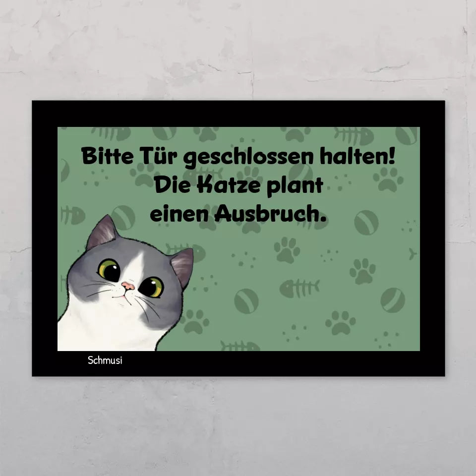 Katzen planen einen Ausbruch - Individuelles Türschild