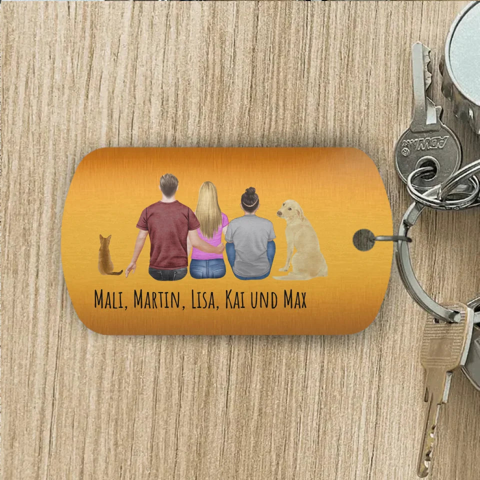 Familie - Individueller Dog Tag Schlüsselanhänger