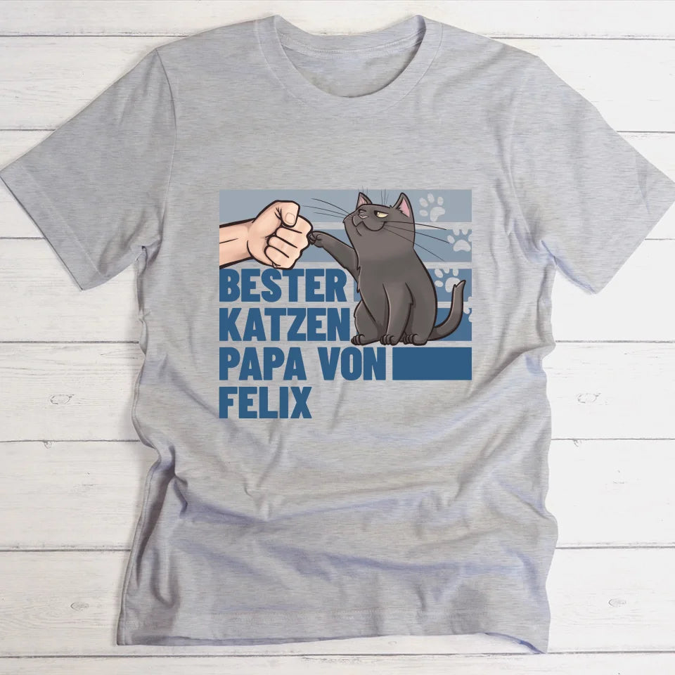 Bester Katzenpapa von … - Individuelles T-Shirt