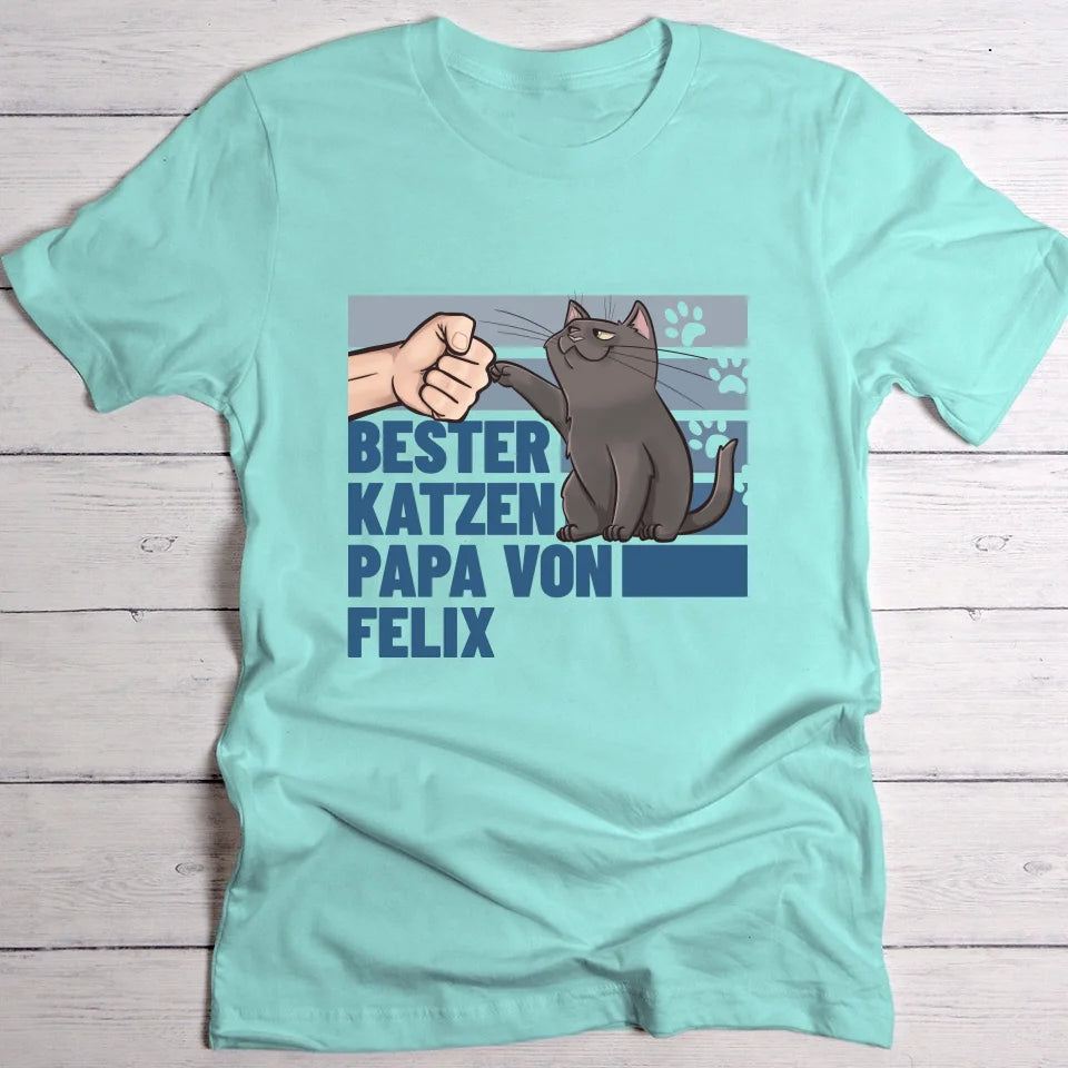 Bester Katzenpapa von … - Individuelles T-Shirt