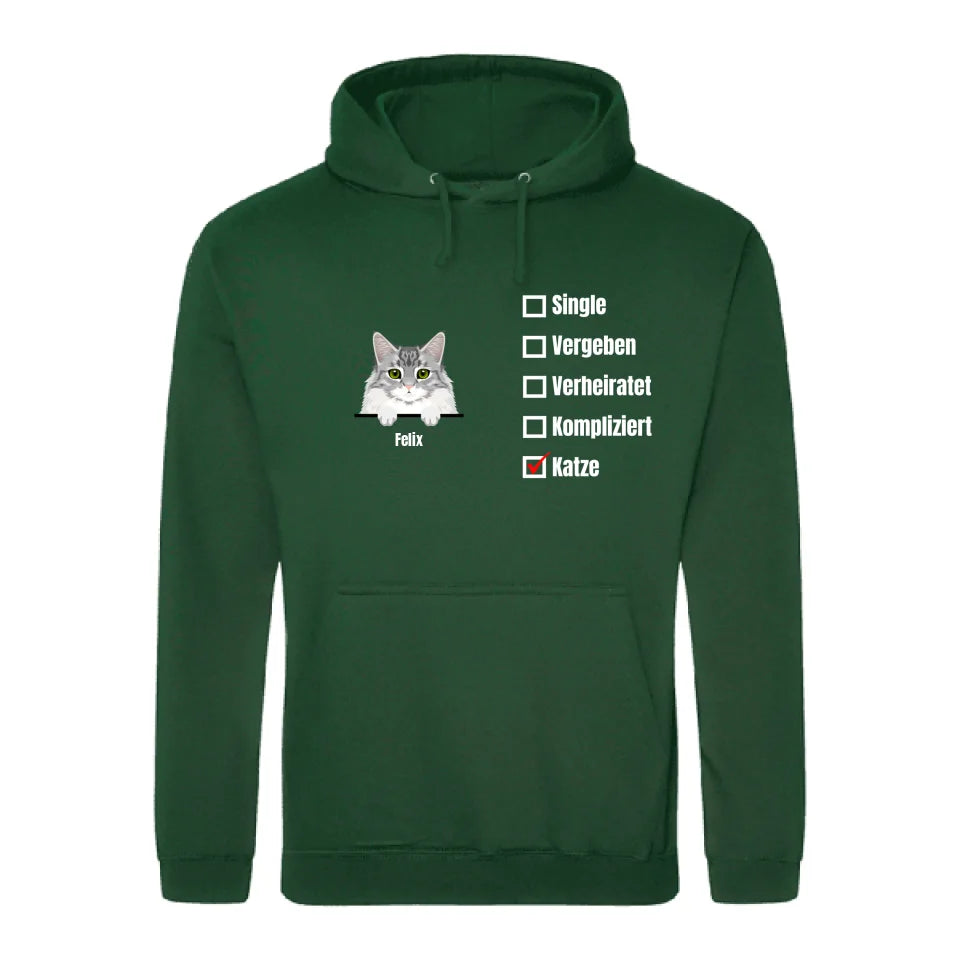 Beziehungsstatus Katze - Individueller Hoodie