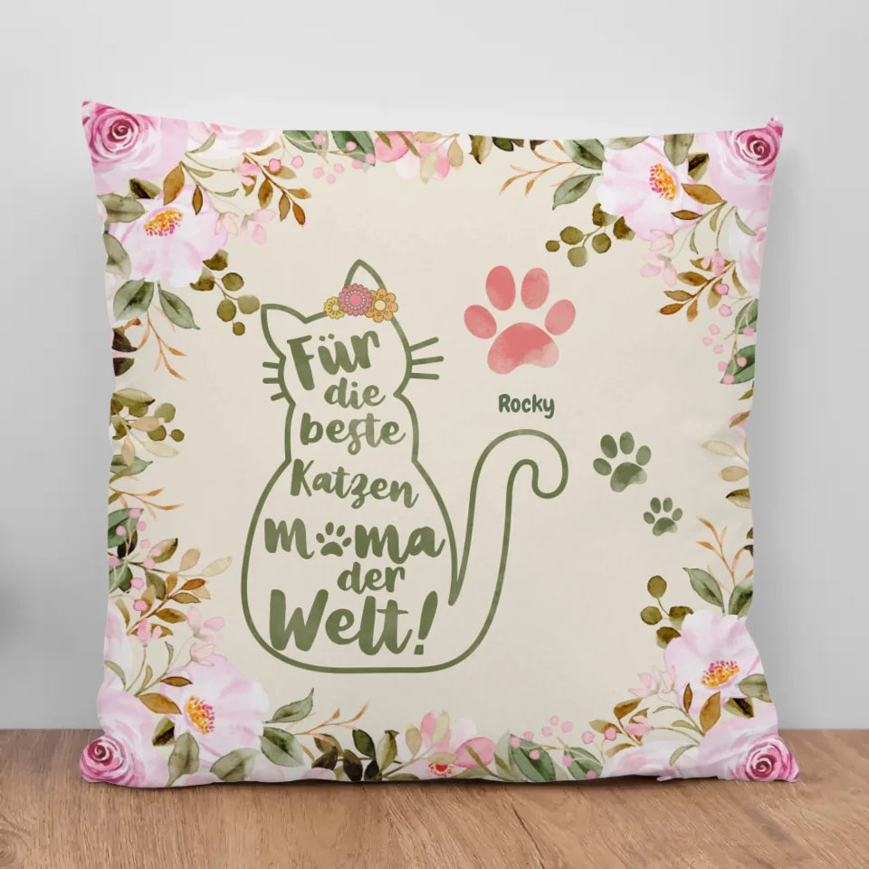 Beste Katzenmama - Individuelles Kissen