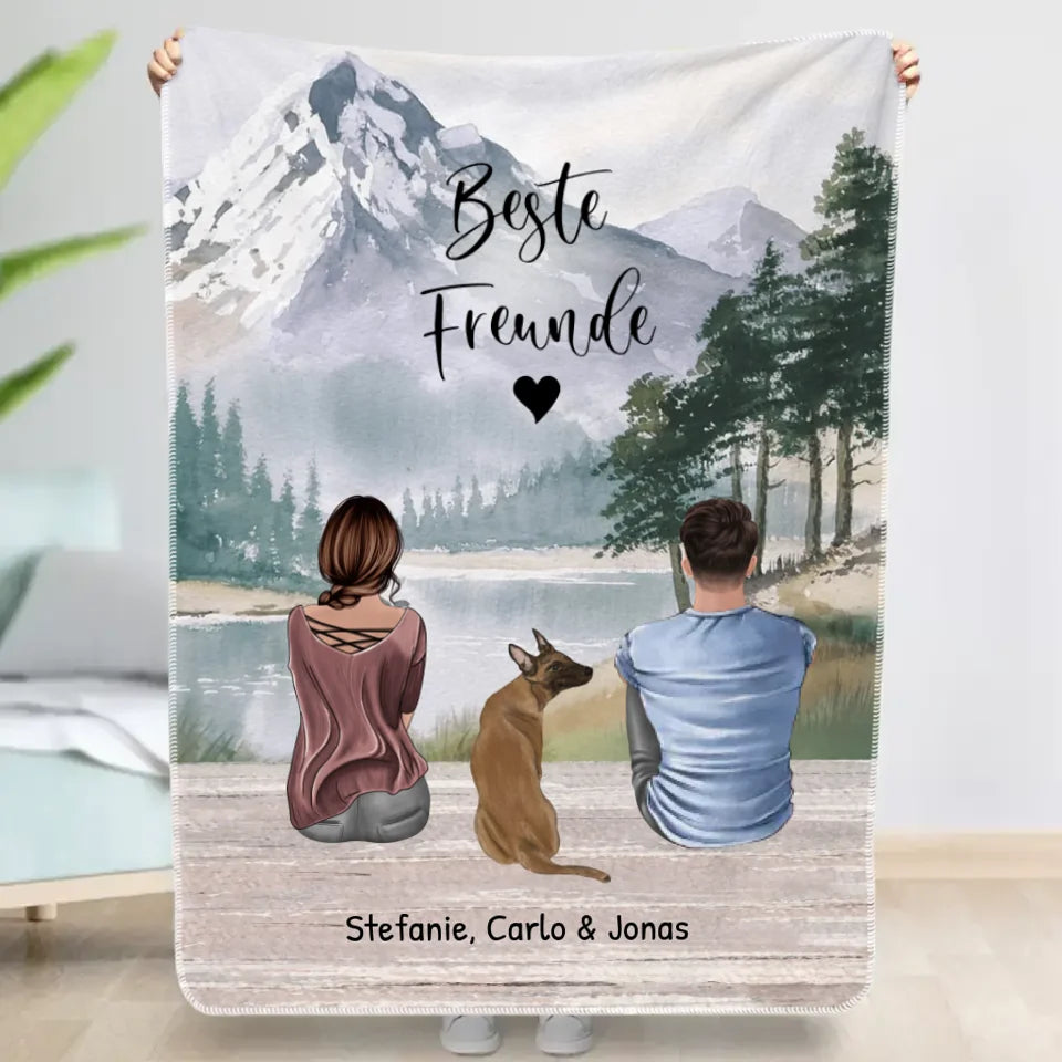Pärchen Unterwegs mit Haustier - Individuelle Decke