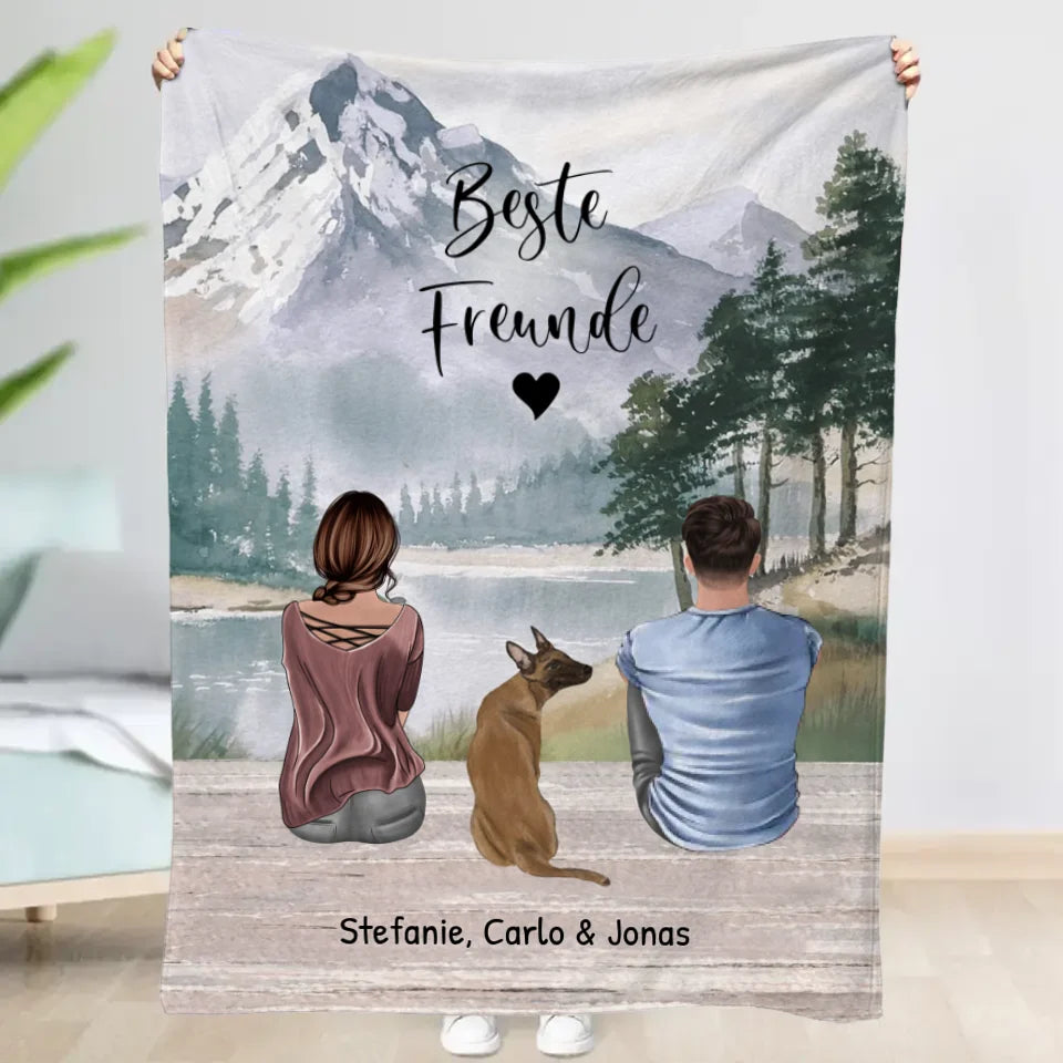 Pärchen Unterwegs mit Haustier - Individuelle Decke