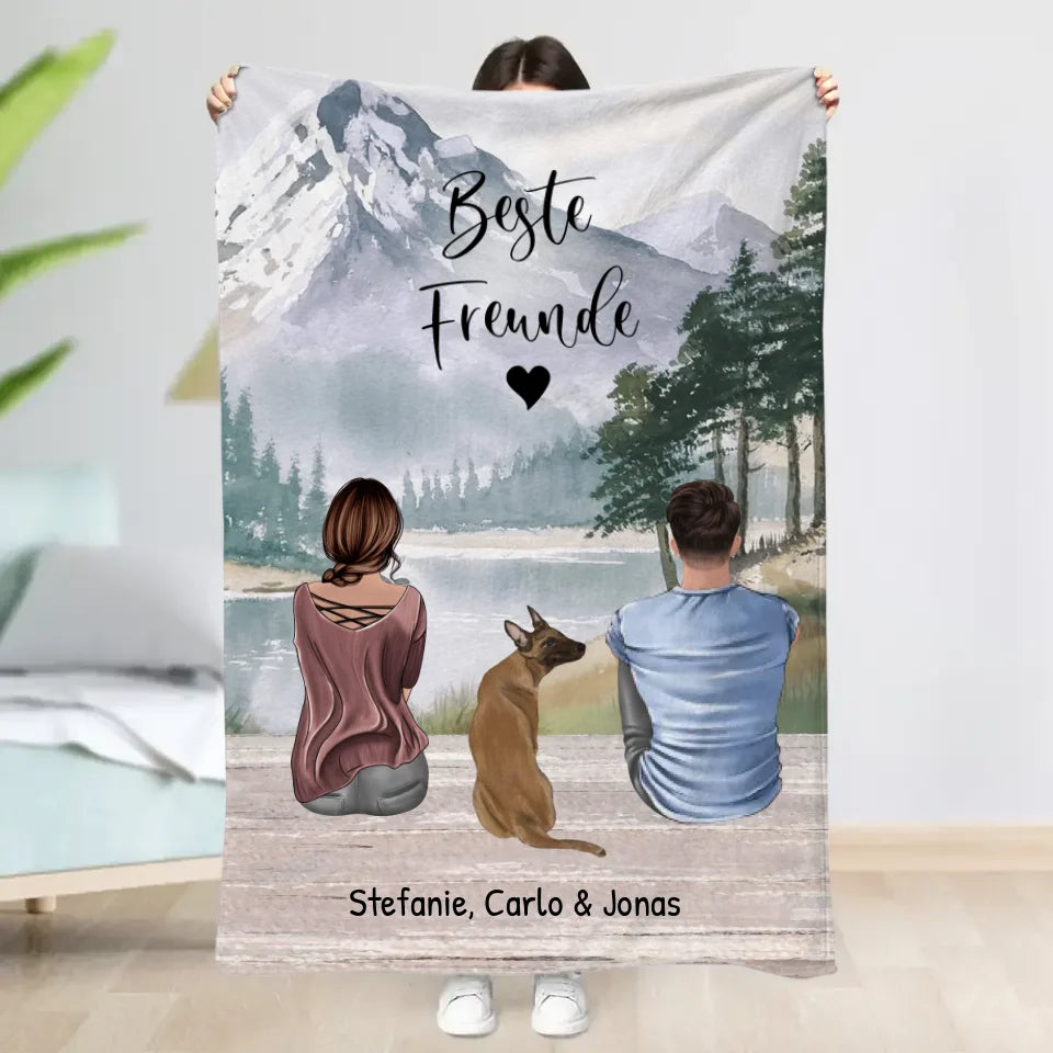 Pärchen Unterwegs mit Haustier - Individuelle Decke