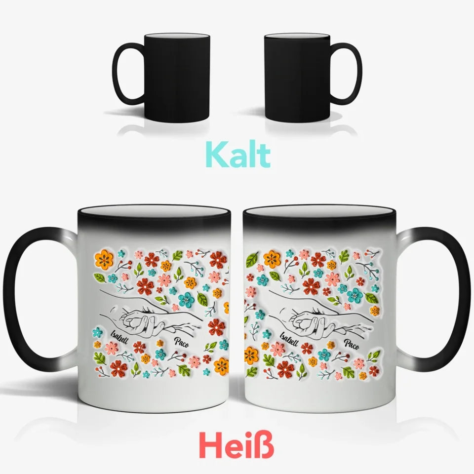 Hand und Pfote (3D Optik) - Individuelle Tasse