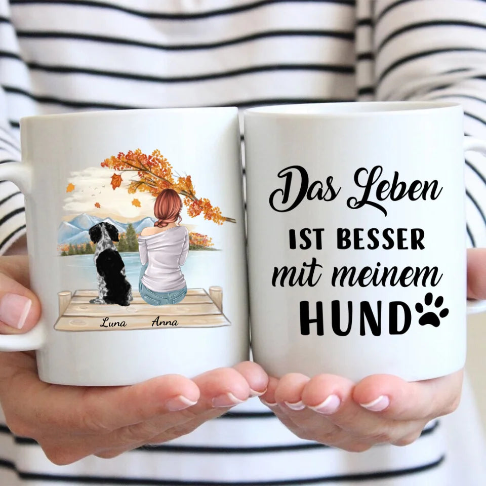 Frau mit Haustier - Individuelle Tasse