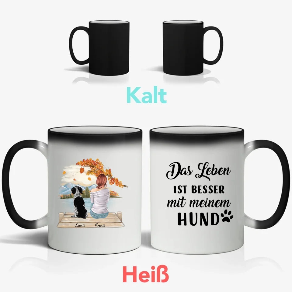 Frau mit Haustier - Individuelle Tasse