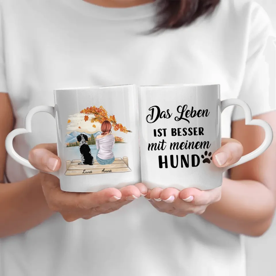 Frau mit Haustier - Individuelle Tasse