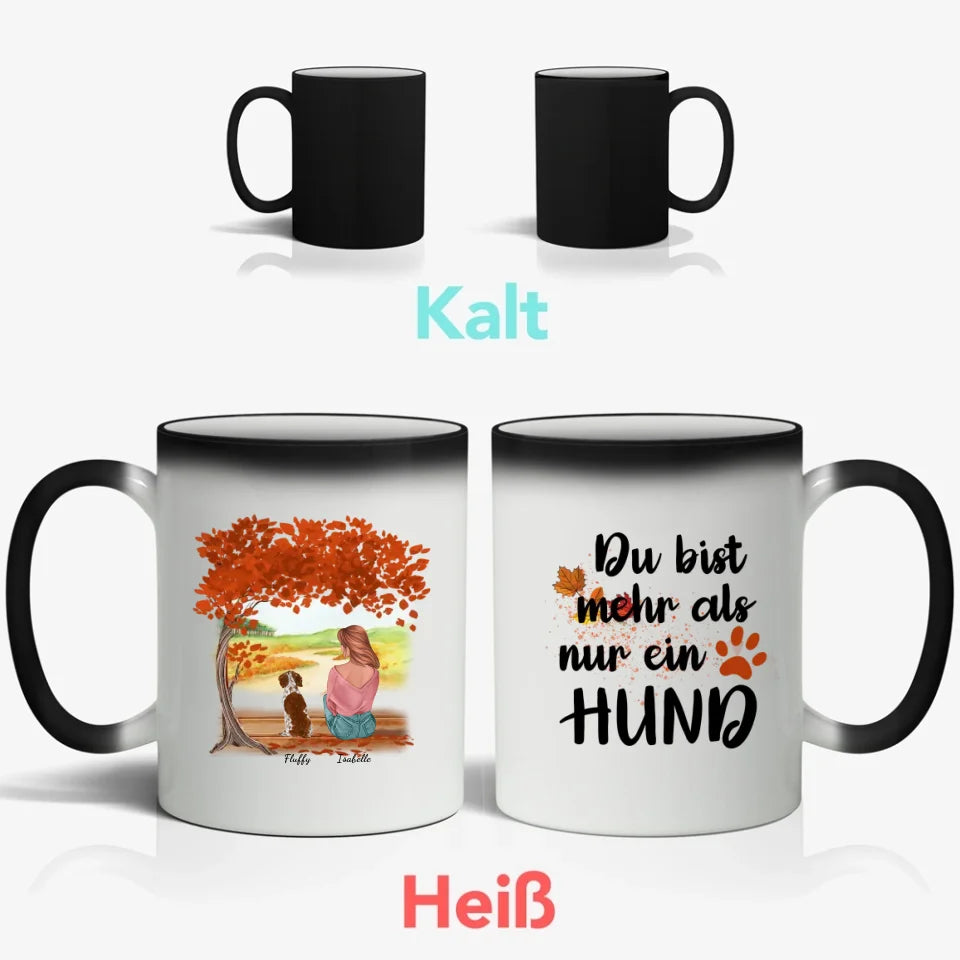 Frau mit Hund unter Baum - Individuelle Tasse