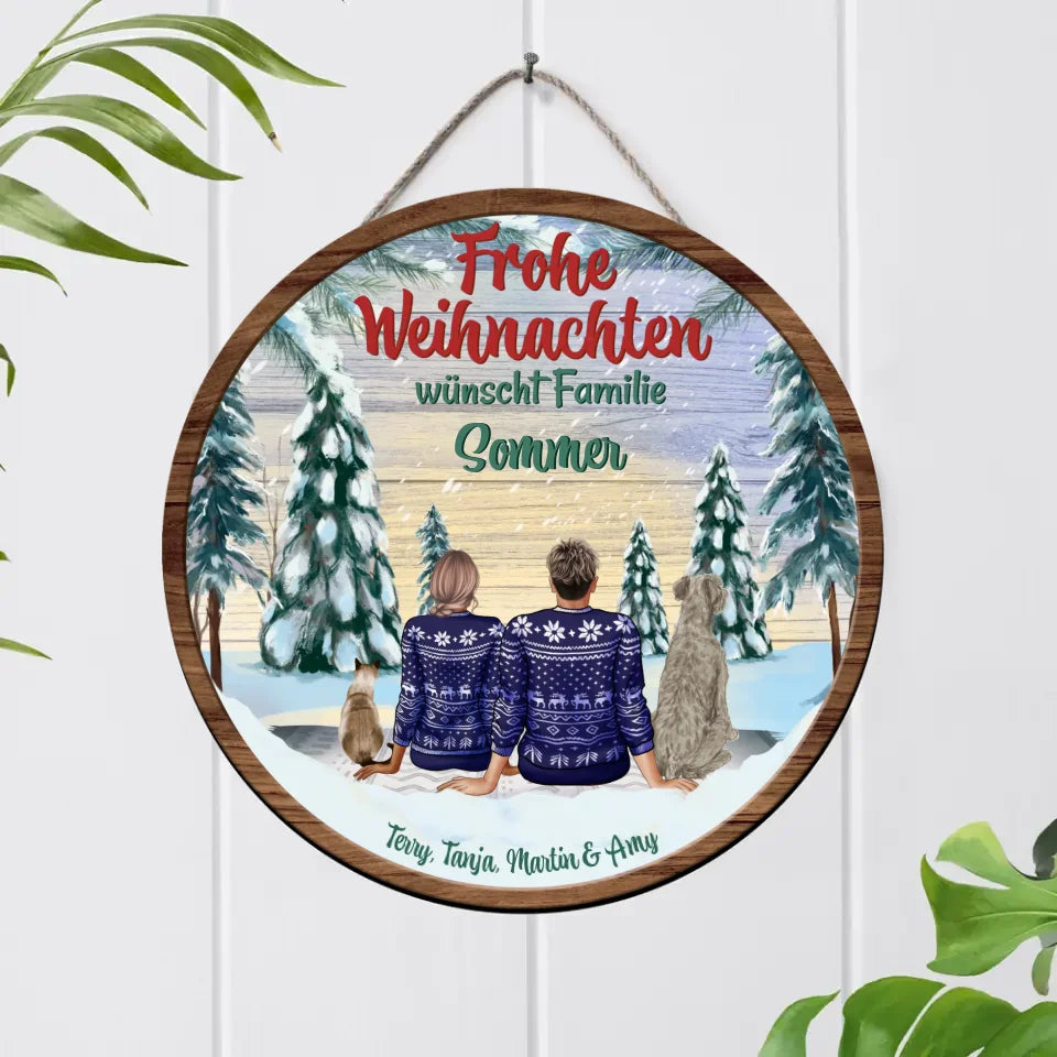 Familie Winterwald - Individuelles Holzschild