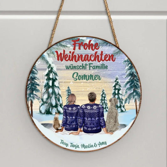 Familie Winterwald - Individuelles Holzschild