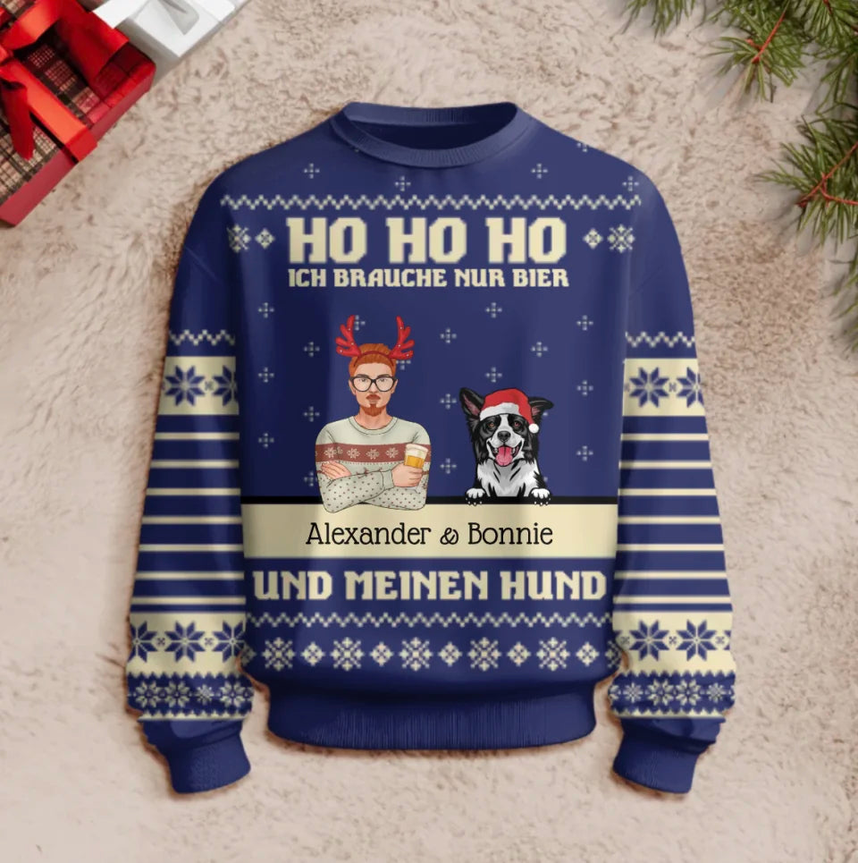 Drinks und mein Haustier - Individueller Ugly Christmas Sweater