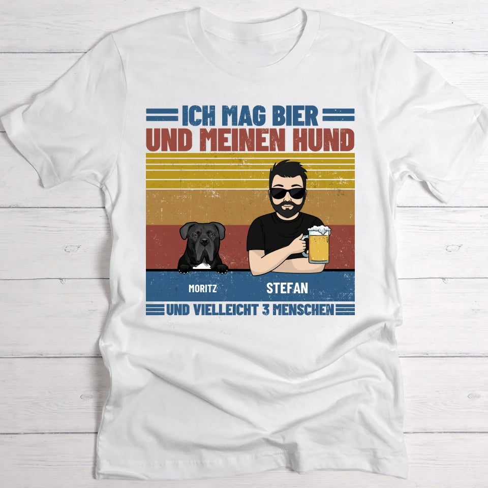 Ich mag Bier und meine Haustiere - Individuelles T-Shirt