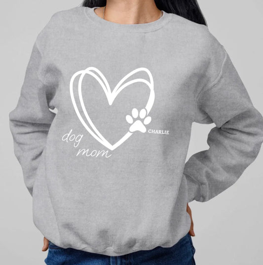 Heart Dog Mom - Individuelles Sweatshirt