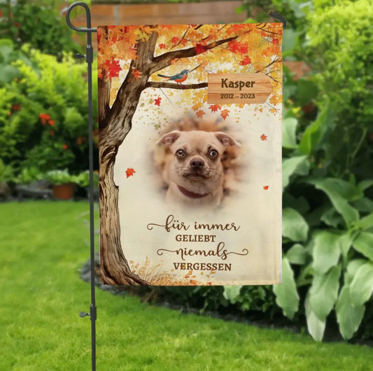 Personalisierte Gartenflagge - Für immer geliebt