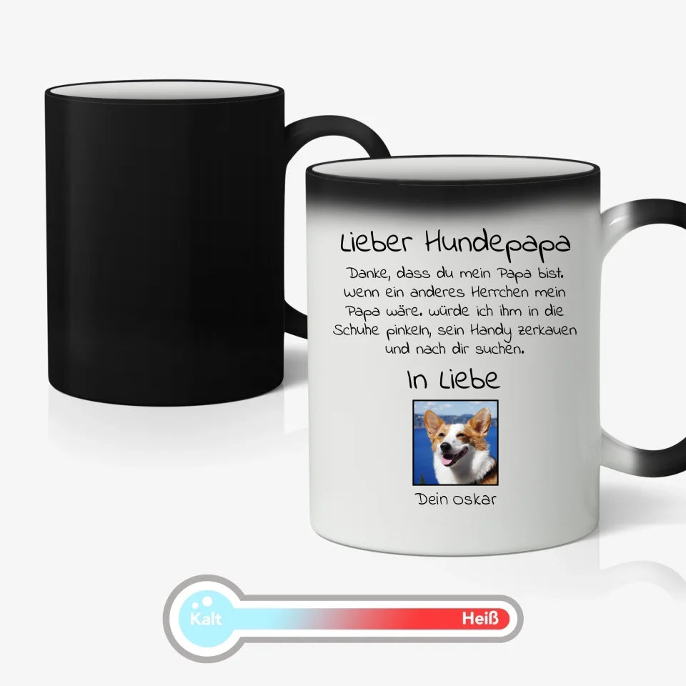 Lieber Hundepapa mit Foto - Individuelle Tasse